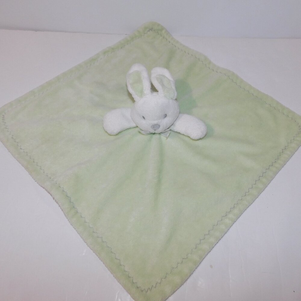 Blankets & Beyond Mint Green White Bunny Security Blanket Rabbit Baby Lovey Nunu